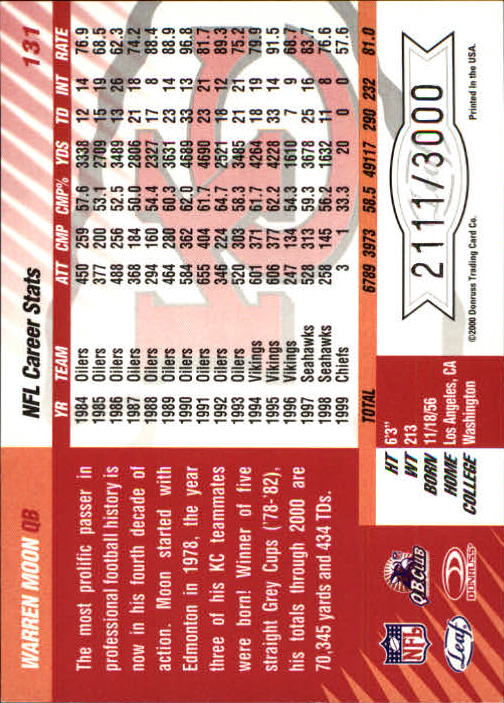 2000 Leaf Limited Football "Main Set" Cards - Picture 19 of 33