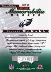 2000 Leaf Limited Piece of the Game Previews #DM5W Donovan McNabb back image