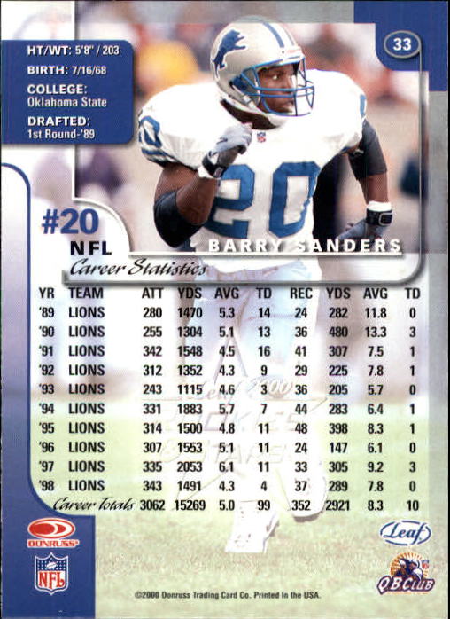 1997 Pro Line III DC - #68 Barry Sanders