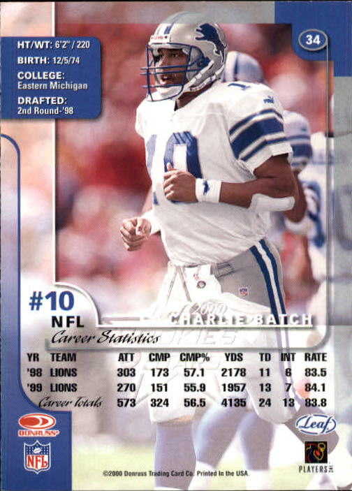 2000 Leaf Rookies and Stars Football "Main Set" Cards - Picture 67 of 223