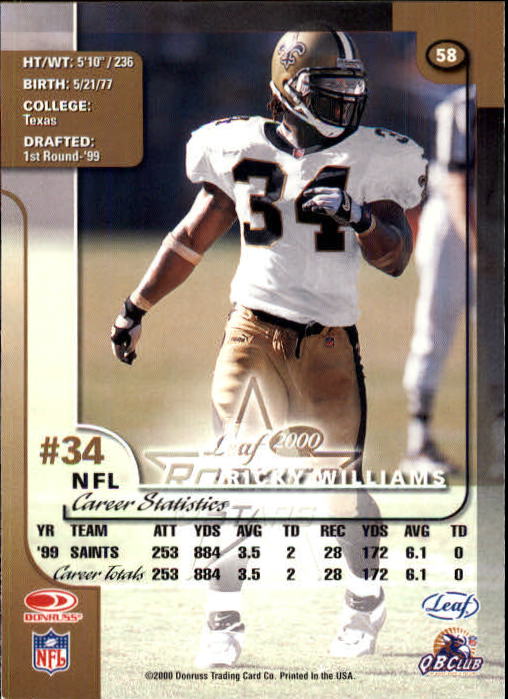 2000 Leaf Rookies and Stars Football "Main Set" Cards - Picture 113 of 223