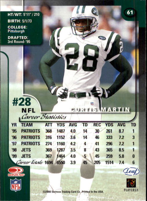 2000 Leaf Rookies and Stars Football "Main Set" Cards - Picture 119 of 223
