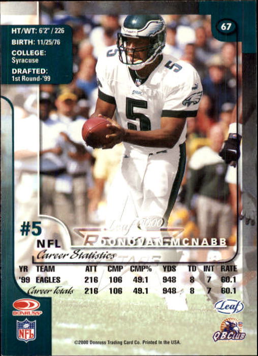 2000 Leaf Rookies and Stars Football "Main Set" Cards - Picture 129 of 223