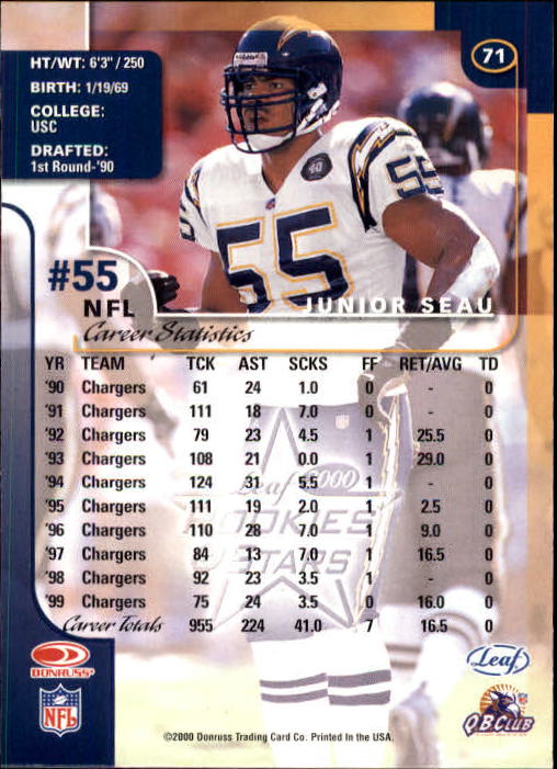 2000 Leaf Rookies and Stars Football "Main Set" Cards - Picture 135 of 223