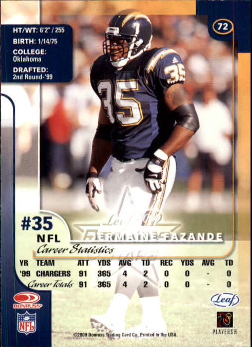 2000 Leaf Rookies and Stars Football "Main Set" Cards - Picture 137 of 223