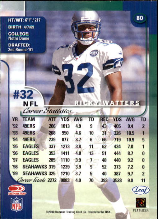 2000 Leaf Rookies and Stars Football "Main Set" Cards - Picture 151 of 223