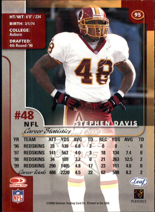 2000 Leaf Rookies and Stars Football "Main Set" Cards - Picture 181 of 223