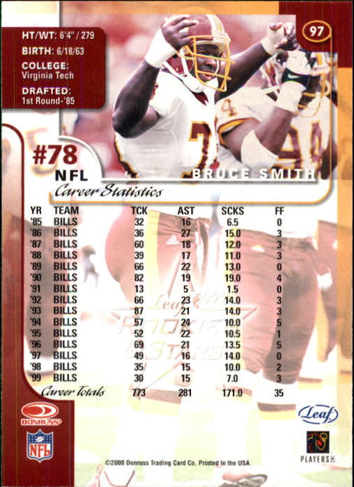 2000 Leaf Rookies and Stars Football "Main Set" Cards - Picture 185 of 223