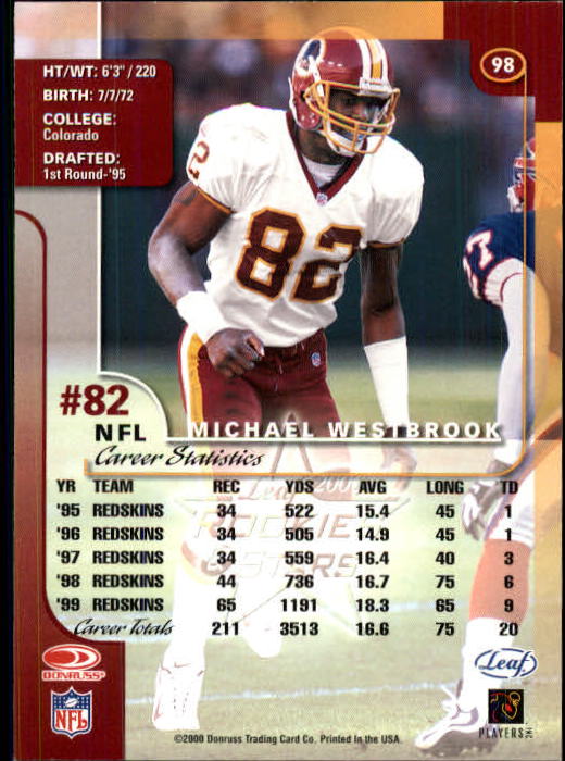 2000 Leaf Rookies and Stars Football "Main Set" Cards - Picture 187 of 223