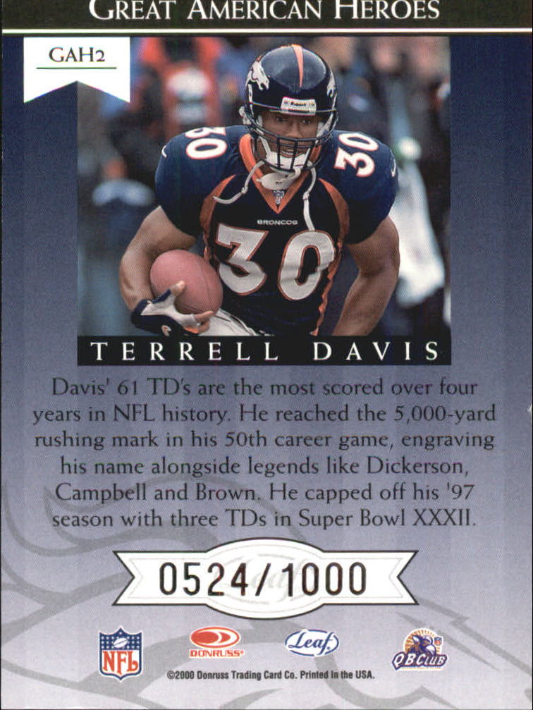 Tarjetas de fútbol americano Leaf Rookies and Stars 2000 "Insertar y paralelo" - Imagen 23 de 39