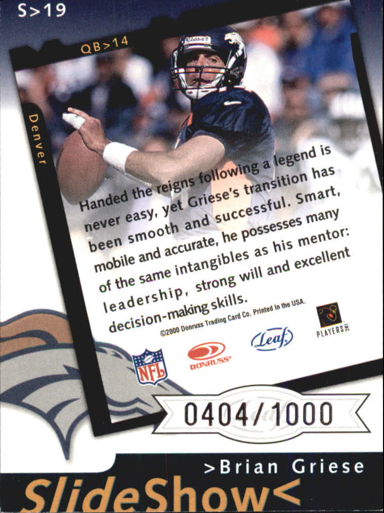 Tarjetas de fútbol americano Leaf Rookies and Stars 2000 "Insertar y paralelo" - Imagen 29 de 39