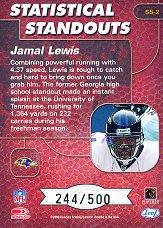 2000 Leaf Rookies and Stars Statistical Standouts #SS2 Jamal Lewis back image