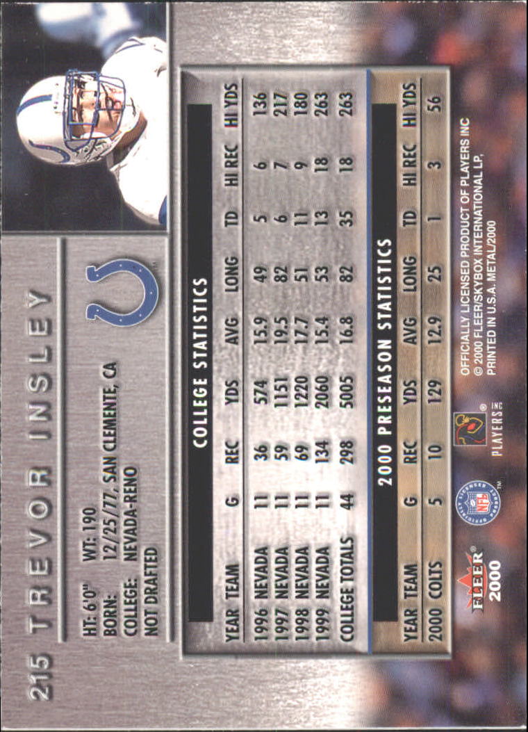 2000 Metal (Fleer) Football "Main Set" Cards - Picture 41 of 118