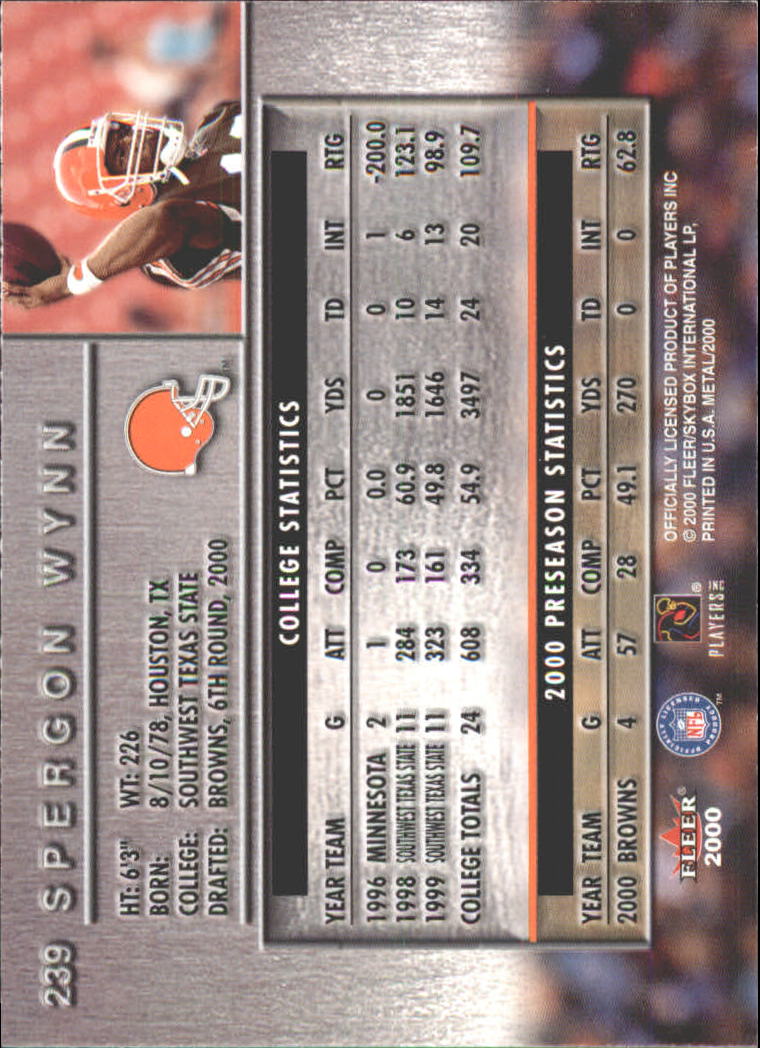 2000 Metal (Fleer) Football "Main Set" Cards - Picture 59 of 118