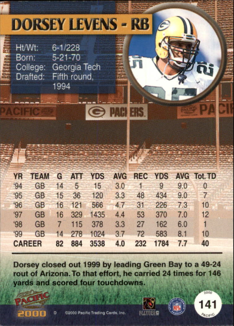 2000 Pacific #141 Dorsey Levens back image