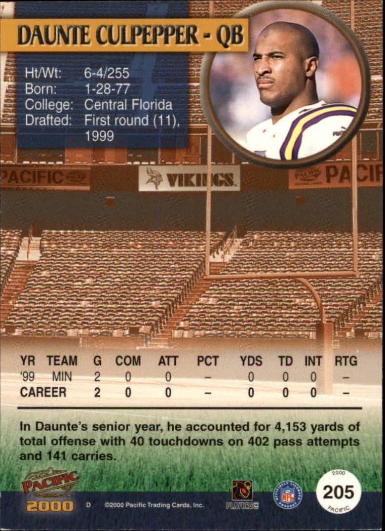 2000 Pacific #205 Daunte Culpepper - NM-MT