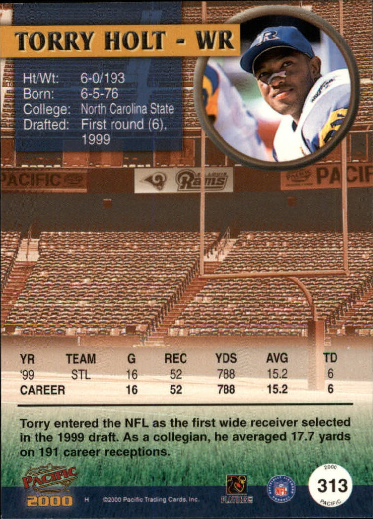 2000 Pacific #313 Torry Holt back image
