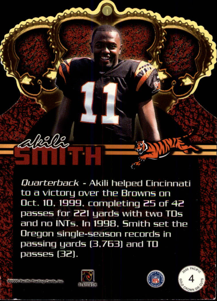 2000 Pacific Gold Crown Die Cuts #4 Akili Smith back image