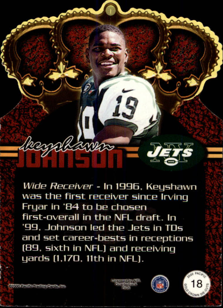 2000 Pacific Gold Crown Die Cuts #18 Keyshawn Johnson back image
