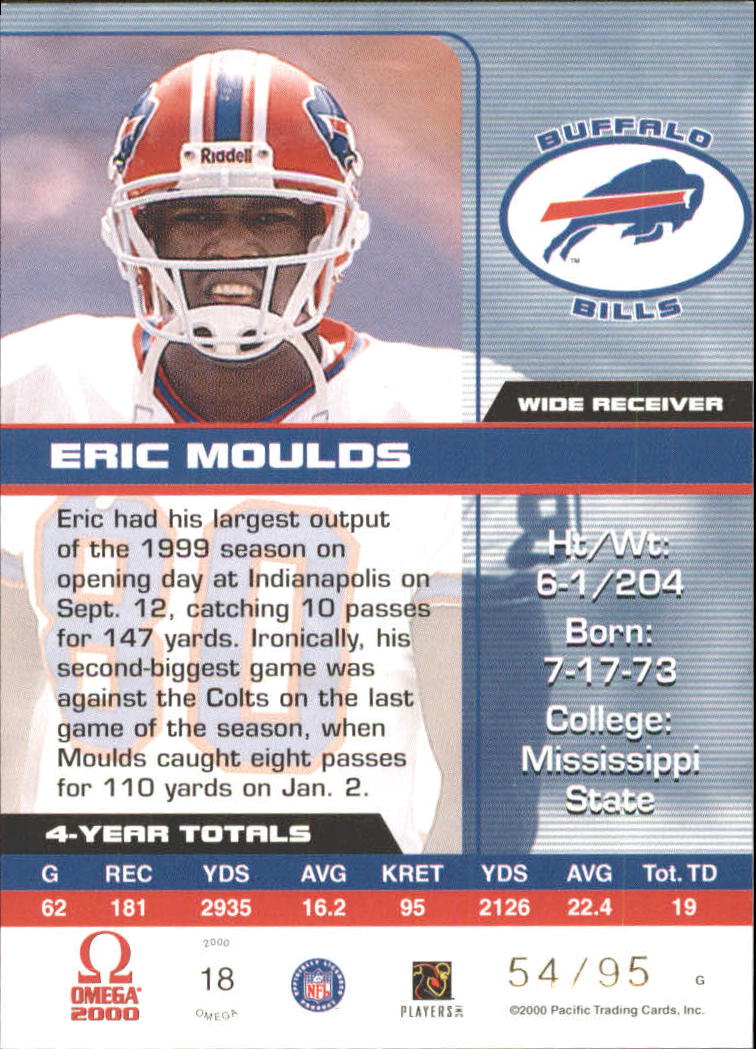 2000 Pacific Omega Gold #18 Eric Moulds back image