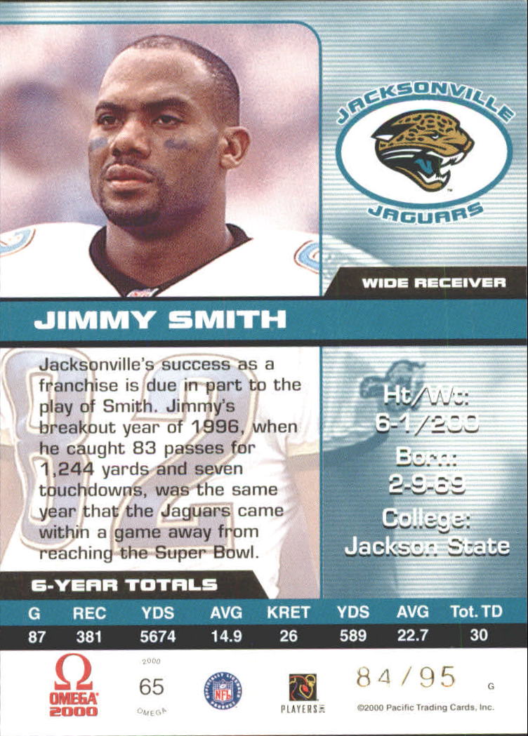 2000 Pacific Omega Gold #65 Jimmy Smith back image