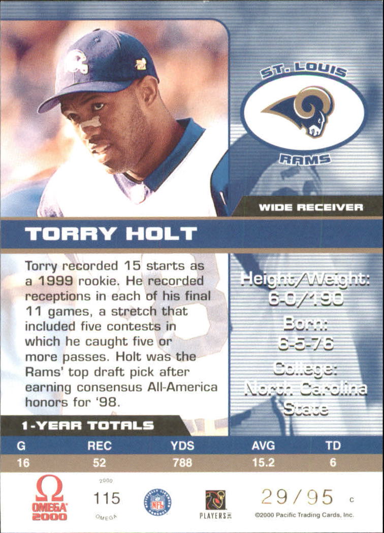 2000 Pacific Omega Gold #115 Torry Holt back image