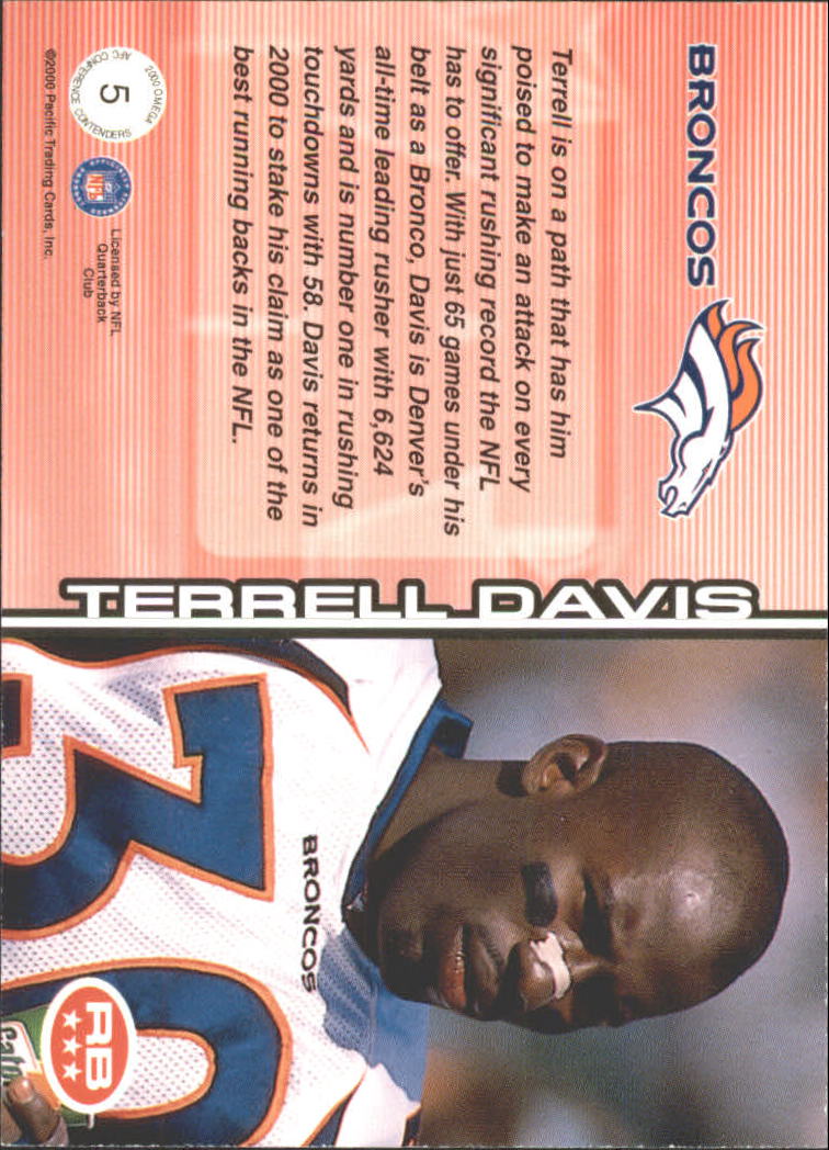 2000 Pacific Omega AFC Conference Contenders #5 Terrell Davis back image