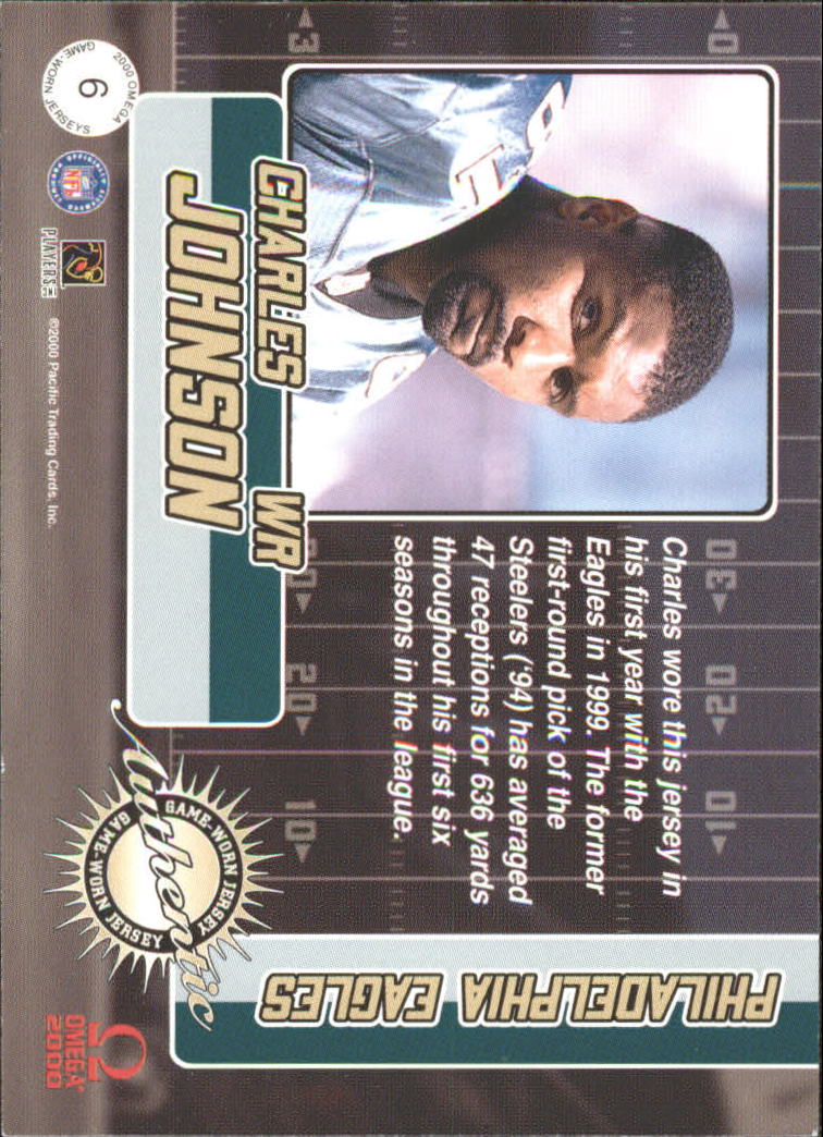 2000 Pacific Omega Game Worn Jerseys #6 Charles Johnson back image