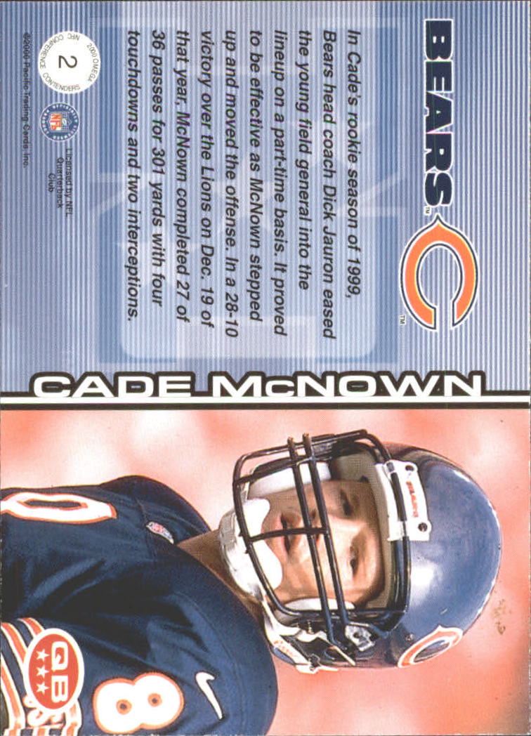 2000 Pacific Omega NFC Conference Contenders #2 Cade McNown back image