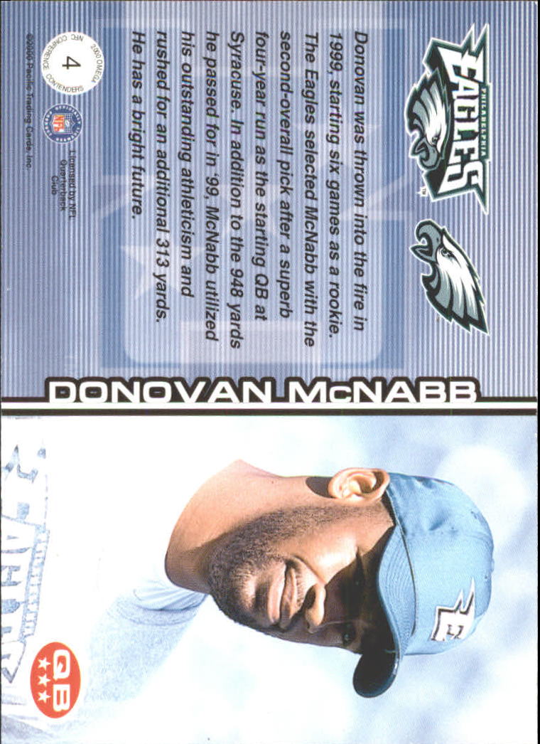 2000 Pacific Omega NFC Conference Contenders #4 Donovan McNabb back image
