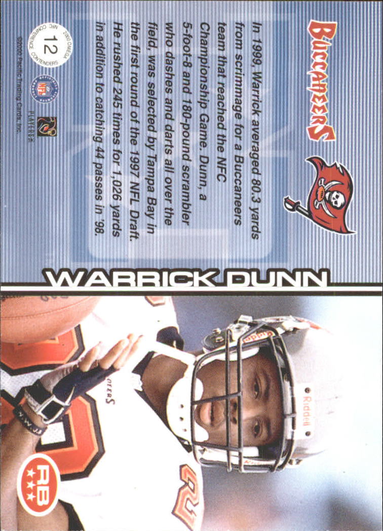 2000 Pacific Omega NFC Conference Contenders #12 Warrick Dunn back image