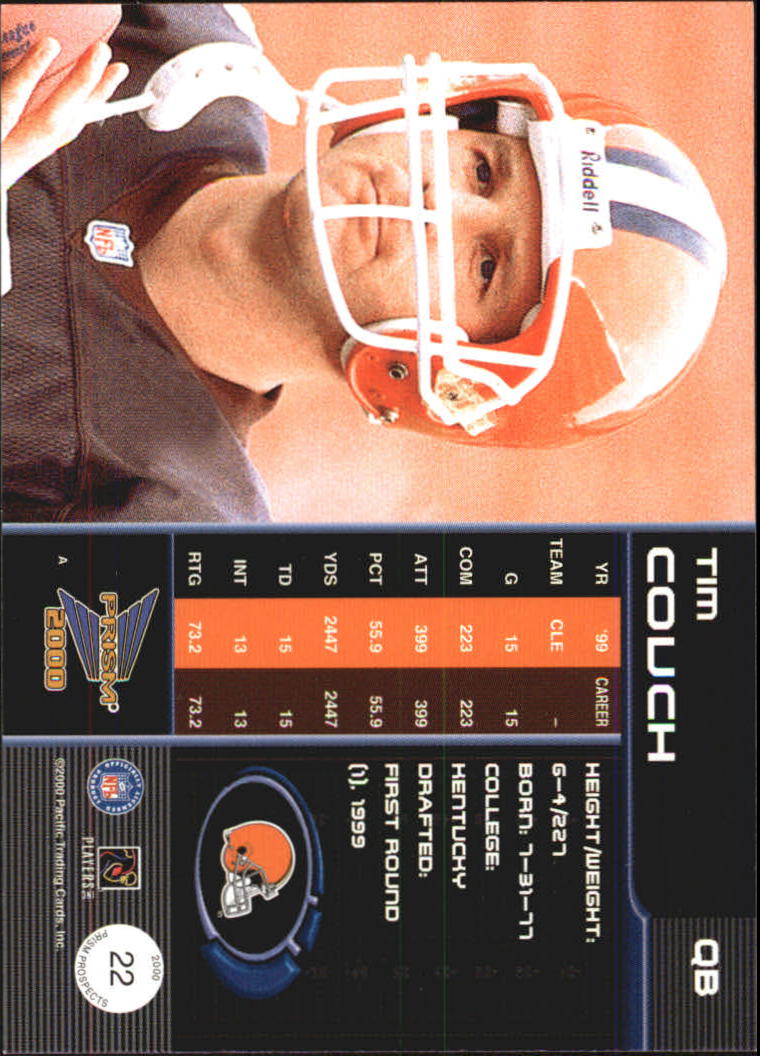 2000 Pacific Prism Prospects #22 Tim Couch back image