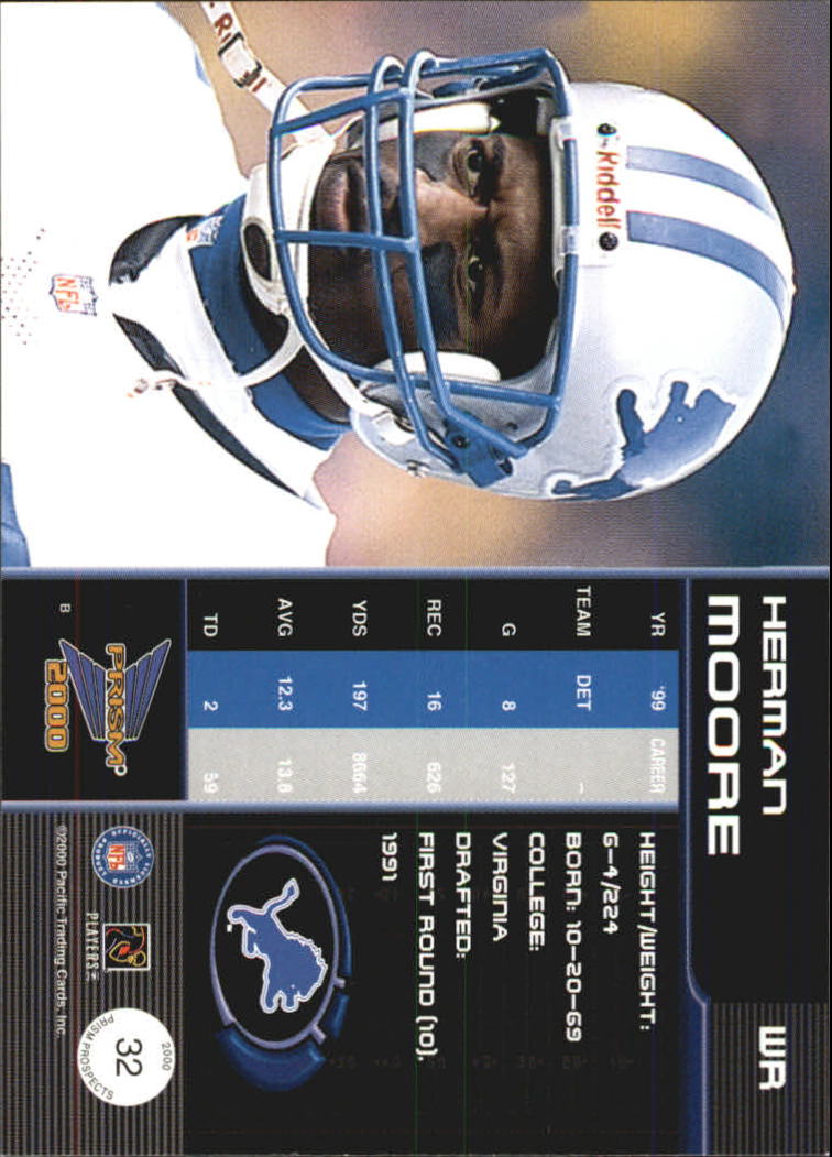 2000 Pacific Prism Prospects #32 Herman Moore back image