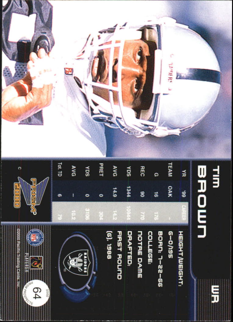 2000 Pacific Prism Prospects #64 Tim Brown back image