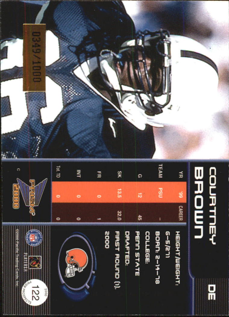 2000 Pacific Prism Prospects #122 Courtney Brown RC back image