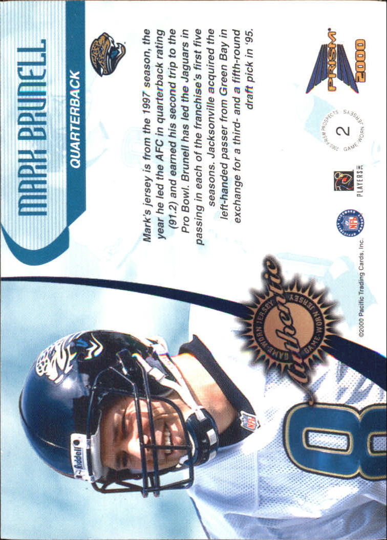 2000 Pacific Prism Prospects Game Worn Jerseys #2 Mark Brunell back image