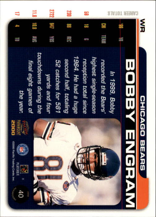 2000 Paramount #40 Bobby Engram back image