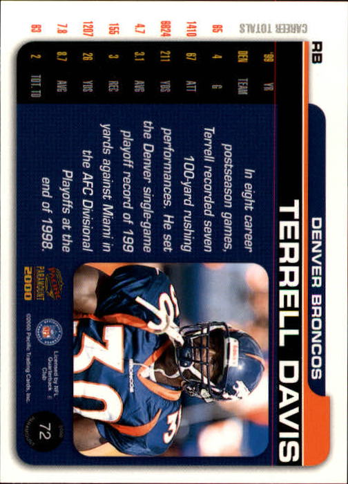 B3677- 2000 Paramount FB Card #s 1-250 +Rookies -You Pick- 15+ FREE US SHIP - Picture 131 of 473