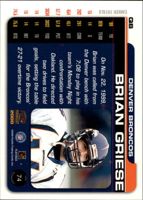 B3677- 2000 Paramount FB Card #s 1-250 +Rookies -You Pick- 15+ FREE US SHIP - Picture 135 of 473