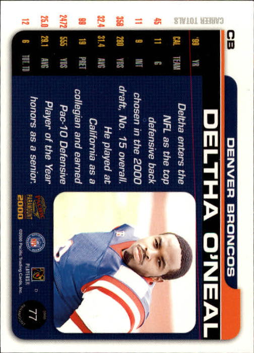 B3677- 2000 Paramount FB Card #s 1-250 +Rookies -You Pick- 15+ FREE US SHIP - Picture 141 of 473