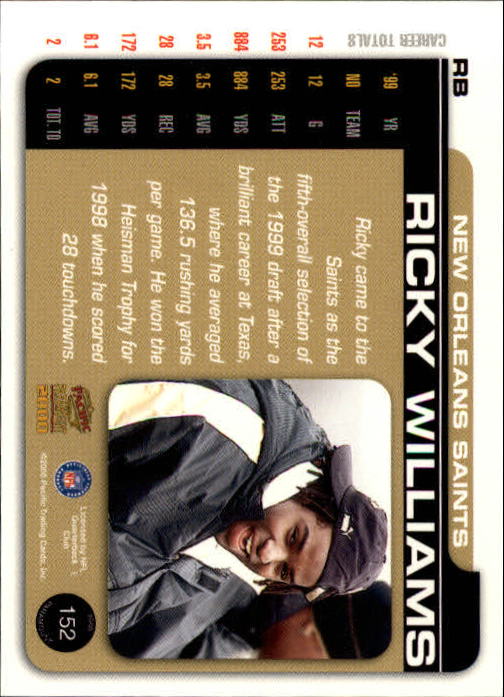 2000 Paramount #152 Ricky Williams back image