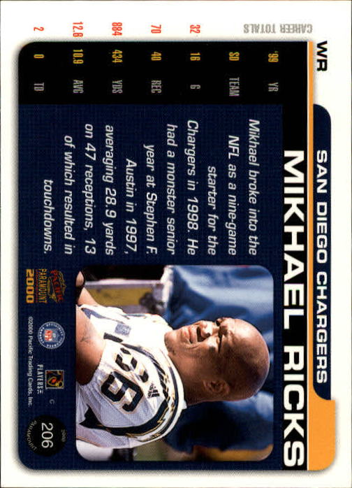 B3677- 2000 Paramount FB Card #s 1-250 +Rookies -You Pick- 15+ FREE US SHIP - Picture 389 of 473