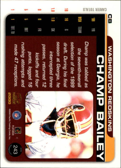 B3677- 2000 Paramount FB Card #s 1-250 +Rookies -You Pick- 15+ FREE US SHIP - Picture 459 of 473