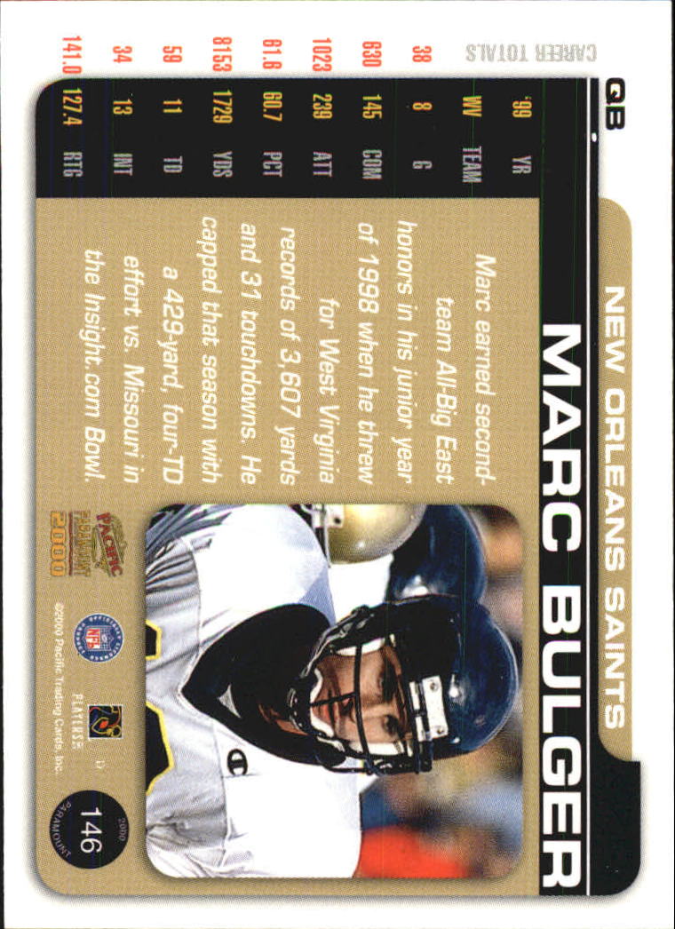 2000 Paramount Draft Picks 325 #146 Marc Bulger back image
