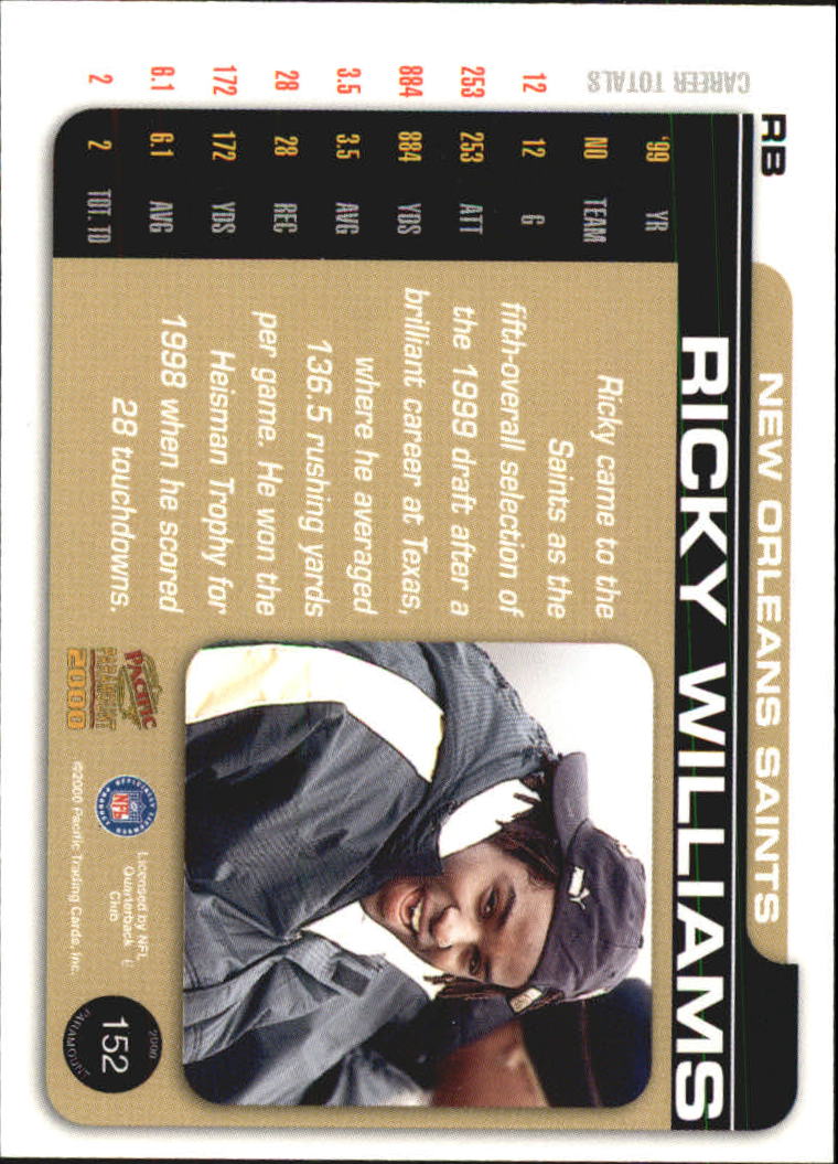 2000 Paramount HoloGold #152 Ricky Williams back image