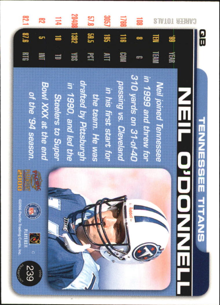 2000 Paramount HoloGold Tennessee Titans Football Card &hellip;