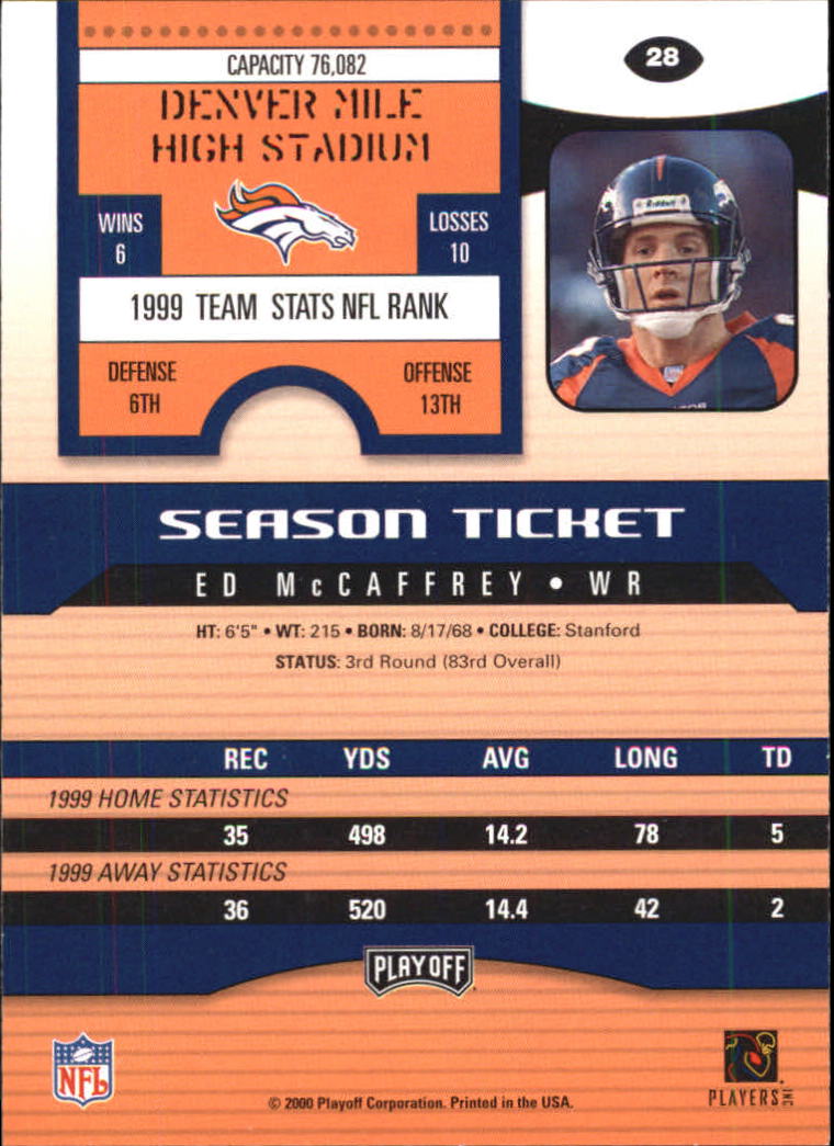 2000 Playoff Contenders Football (Pick Card From List) C154 04-25 - Picture 49 of 177