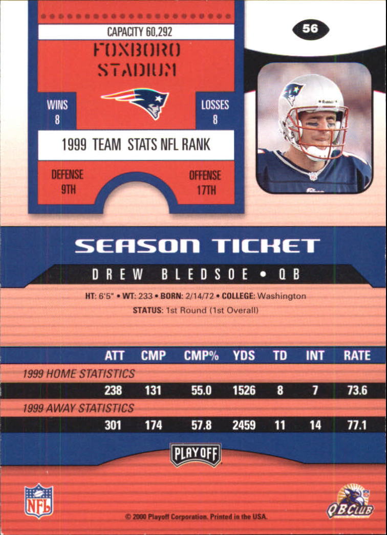 2000 Playoff Contenders #56 Drew Bledsoe back image