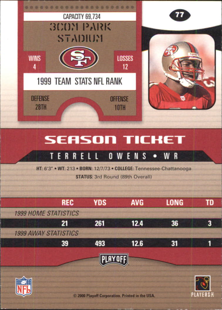 2000 Playoff Contenders #77 Terrell Owens back image
