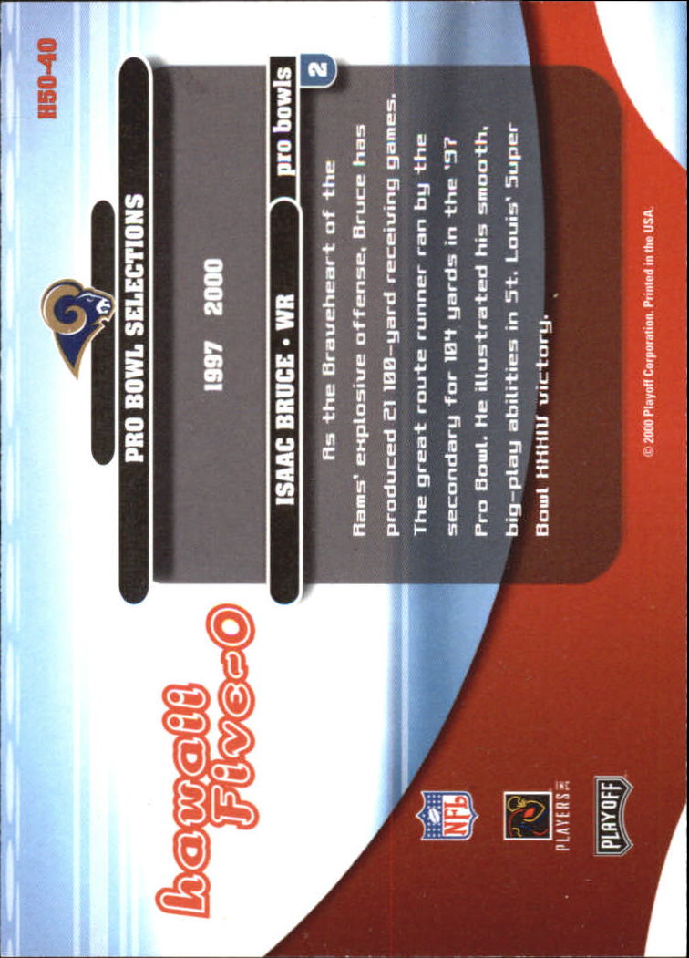 2000 Playoff Contenders Hawaii 5-0 #40 Isaac Bruce back image